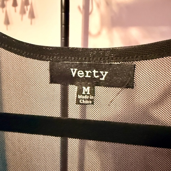 Verty Black Mesh Bodysuit with Red Floral Embroidery - Picture 3 of 6